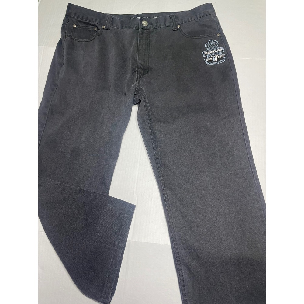 RED APE Mens Black Denim Jeans‎ MCMXXXIII Embroidered Logo Size 42